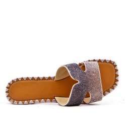 Slide in mixed materials for women