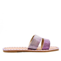 Slide in mixed materials for women