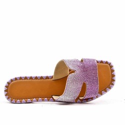 Slide in mixed materials for women