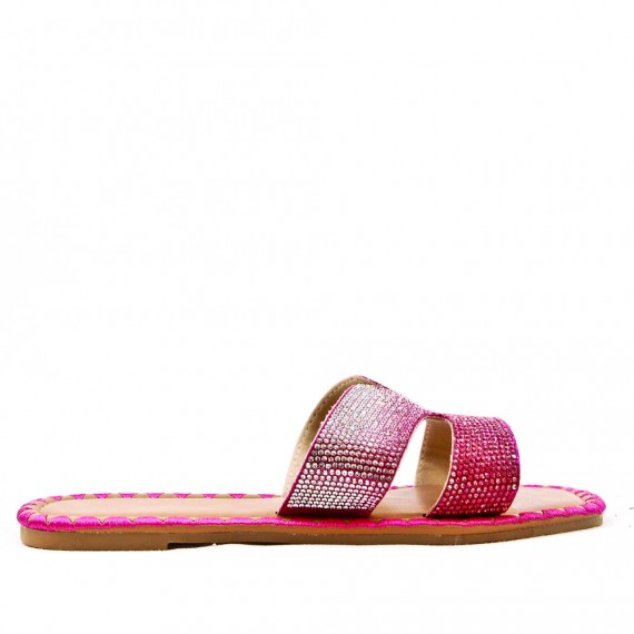 Slide in mixed materials for women