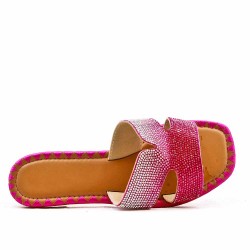 Slide in mixed materials for women