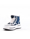 High-top sneaker in mixed material with lace-up for women