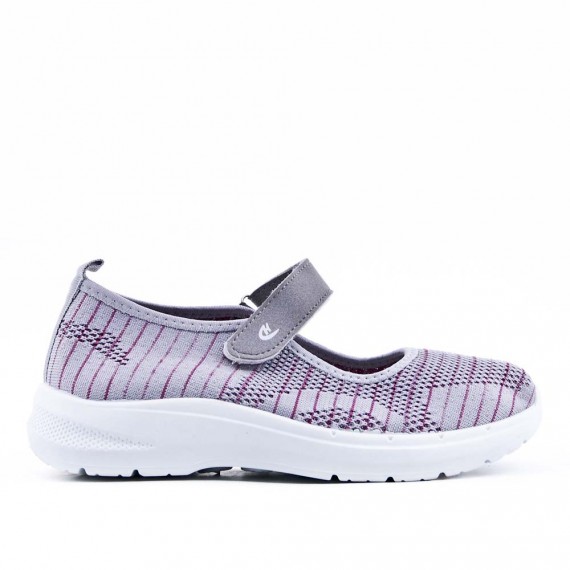 Comfort shoe in mixed materials for women