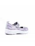 Comfort shoe in mixed materials for women