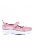 Comfort shoe in mixed materials for women