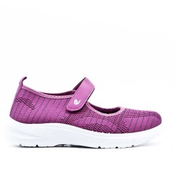 Comfort shoe in mixed materials for women