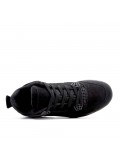 Lace-up basket in mix materials for men