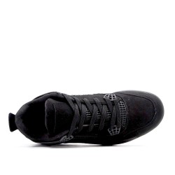 Lace-up basket in mix materials for men