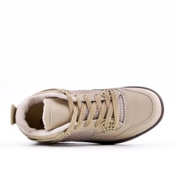 Lace-up basket in mix materials for women