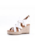 Faux leather wedge sandal for women