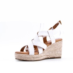 Faux leather wedge sandal for women