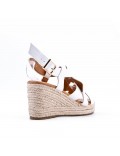 Faux leather wedge sandal for women