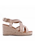 Faux leather wedge sandal for women