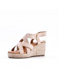 Faux leather wedge sandal for women