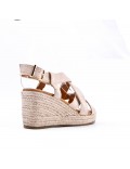 Faux leather wedge sandal for women