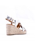 Faux leather wedge sandal for women