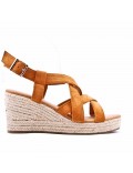 Faux leather wedge sandal for women