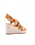 Faux leather wedge sandal for women