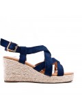 Faux leather wedge sandal for women