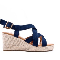 Faux leather wedge sandal for women