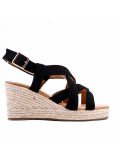 Faux leather wedge sandal for women