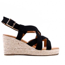 Faux leather wedge sandal for women