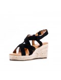 Faux leather wedge sandal for women