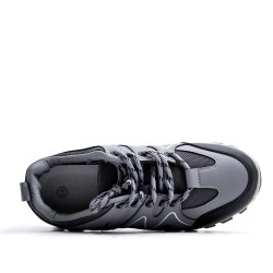 Lace-up basket in faux leather for men