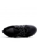 Lace-up basket in faux leather for men