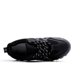 Lace-up basket in faux leather for men