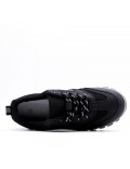 Lace-up basket in faux leather for men