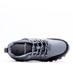 Lace-up basket in faux leather for men