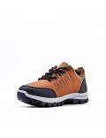 Lace-up basket in faux leather for men