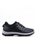 Lace-up basket in faux leather for men