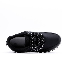 Lace-up basket in faux leather for men