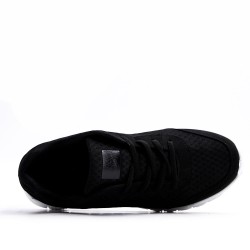 Lace-up basket in mix materials for men