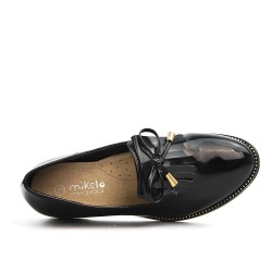 Mocassin fille noir à frange