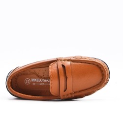 Kid's moccasin with faux leather strap