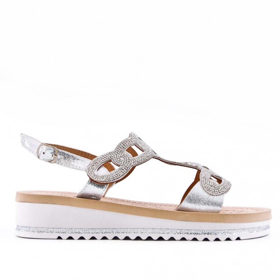 Women's sandals rhinestone in faux leather