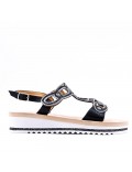 Women's sandals rhinestone in faux leather