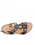 Sandales femme strass confortable en simili cuir