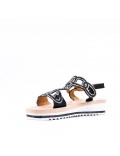 Sandales femme strass confortable en simili cuir