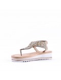 Sandales femme strass confortable en simili cuir