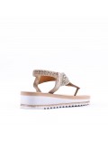 Sandales femme strass confortable en simili cuir