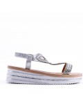 Sandales femme strass confortable en simili cuir