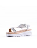 Sandales femme strass confortable en simili cuir