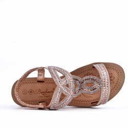Women's sandals rhinestone in faux leather