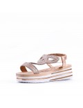 Sandales femme strass confortable en simili cuir