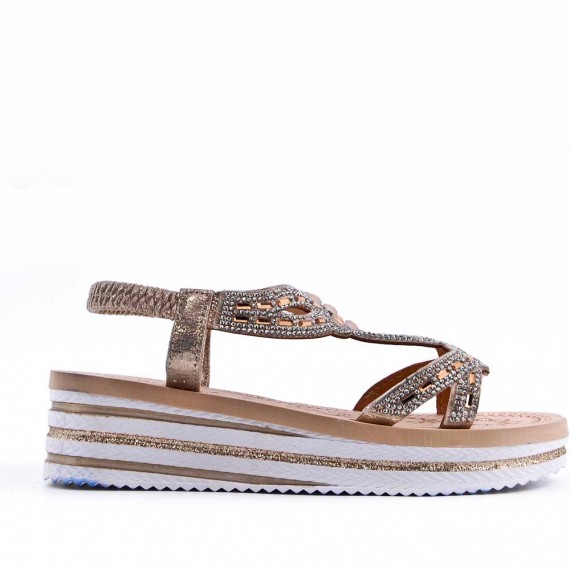 Women's sandals rhinestone in faux leather