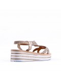 Sandales femme strass confortable en simili cuir